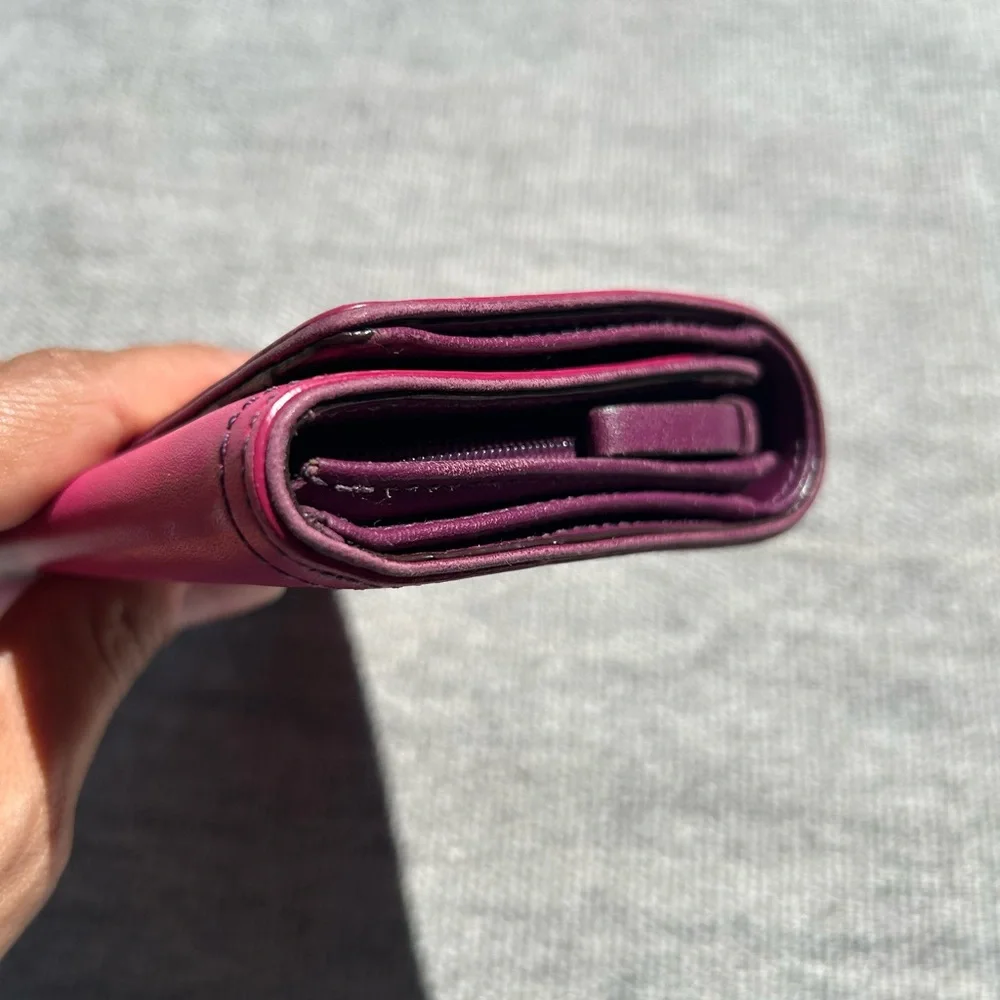 Coach Fuchsia Leather Wallet - Picture 4 of 6